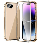 Custodia magnetica per telefono in vetro temperato HD con doppia fibbia, For iPhone 17e / 16e, For iPhone 17, For iPhone 16 Pro Max, For iPhone 16 Pro