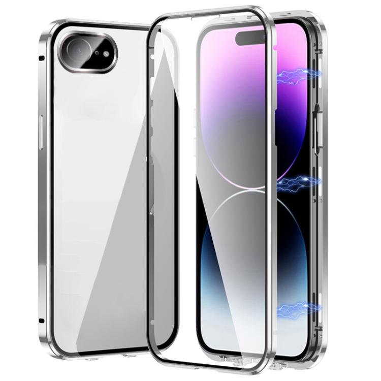 Custodia magnetica per telefono in vetro temperato HD con doppia fibbia, For iPhone 17e / 16e, For iPhone 17, For iPhone 16 Pro Max, For iPhone 16 Pro