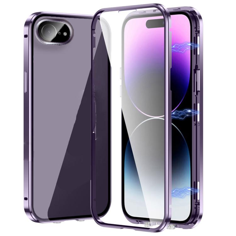 Custodia magnetica per telefono in vetro temperato HD con doppia fibbia, For iPhone 17e / 16e, For iPhone 17, For iPhone 16 Pro Max, For iPhone 16 Pro