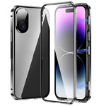 Custodia magnetica per telefono in vetro temperato HD con doppia fibbia, For iPhone 17e / 16e, For iPhone 17, For iPhone 16 Pro Max, For iPhone 16 Pro