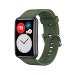 Cinturino per orologio con fibbia in acciaio color argento siliconico, For Huawei Watch Fit Special Edition