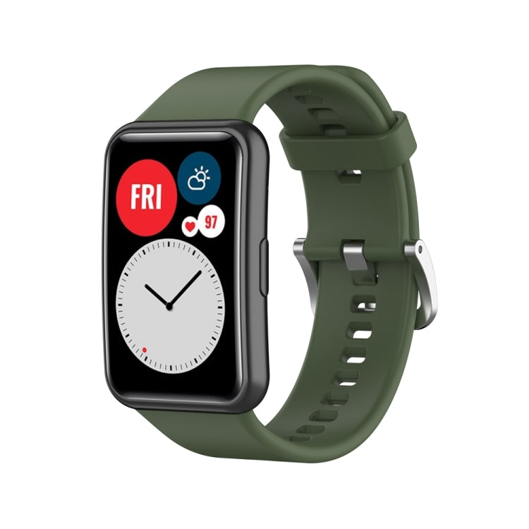Cinturino per orologio con fibbia in acciaio color argento siliconico, For Huawei Watch Fit Special Edition