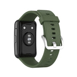Cinturino per orologio con fibbia in acciaio color argento siliconico, For Huawei Watch Fit Special Edition