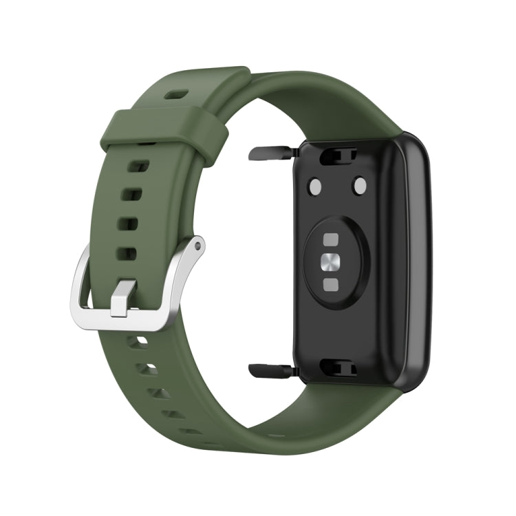 Cinturino per orologio con fibbia in acciaio color argento siliconico, For Huawei Watch Fit Special Edition