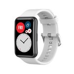 Cinturino per orologio con fibbia in acciaio color argento siliconico, For Huawei Watch Fit Special Edition