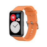 Cinturino per orologio con fibbia in acciaio color argento siliconico, For Huawei Watch Fit Special Edition