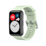 Cinturino per orologio con fibbia in acciaio color argento siliconico, For Huawei Watch Fit Special Edition