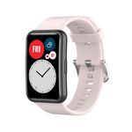 Cinturino per orologio con fibbia in acciaio color argento siliconico, For Huawei Watch Fit Special Edition