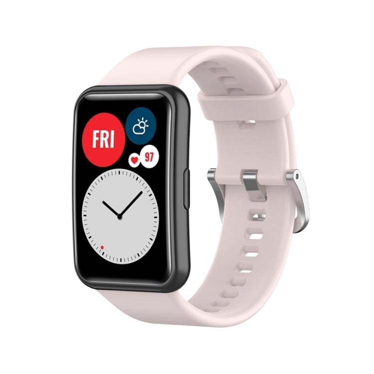 Cinturino per orologio con fibbia in acciaio color argento siliconico, For Huawei Watch Fit Special Edition