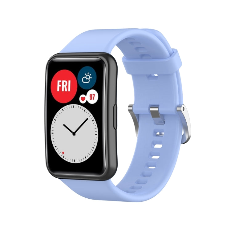 Cinturino per orologio con fibbia in acciaio color argento siliconico, For Huawei Watch Fit Special Edition
