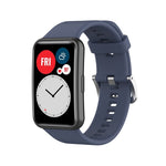 Cinturino per orologio con fibbia in acciaio color argento siliconico, For Huawei Watch Fit Special Edition