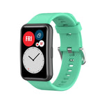 Cinturino per orologio con fibbia in acciaio color argento siliconico, For Huawei Watch Fit Special Edition