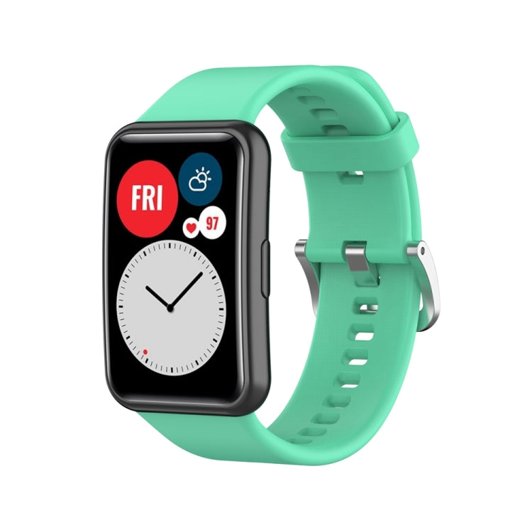 Cinturino per orologio con fibbia in acciaio color argento siliconico, For Huawei Watch Fit Special Edition