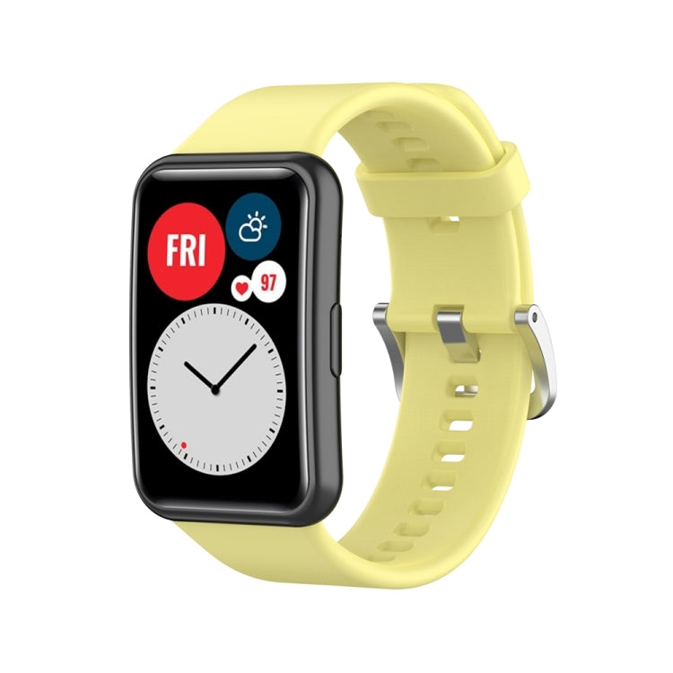 Cinturino per orologio con fibbia in acciaio color argento siliconico, For Huawei Watch Fit Special Edition