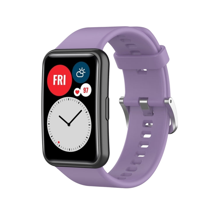 Cinturino per orologio con fibbia in acciaio color argento siliconico, For Huawei Watch Fit Special Edition