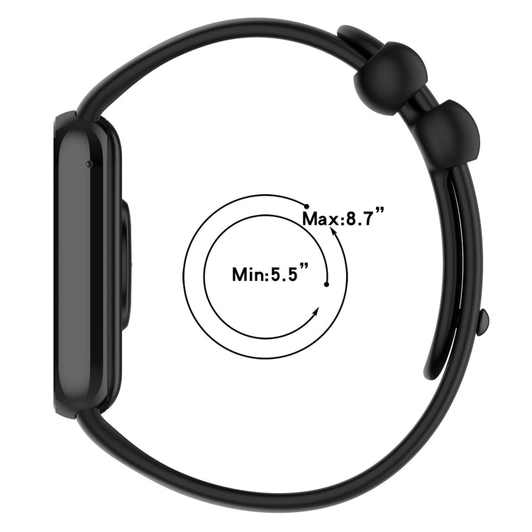 Cinturino per orologio in silicone con fibbia nera tinta unita, For Xiaomi Band 10 Pro / Redmi Watch 6 / 5