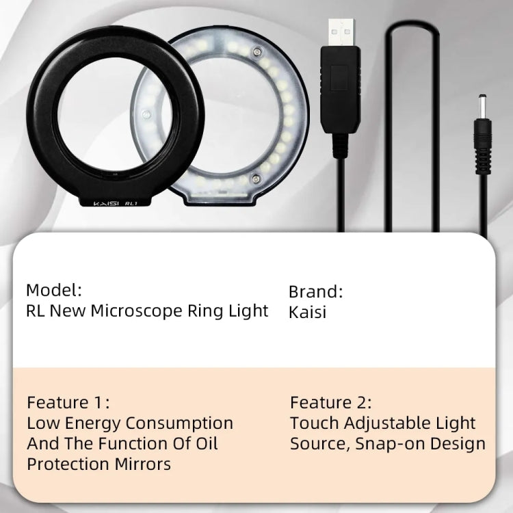 Kaisi RL1 28 perline lampada interfaccia USB luminosità regolabile microscopio LED anello luminoso