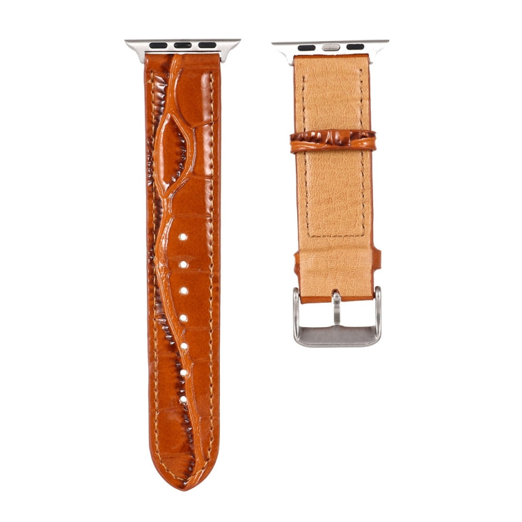 Cinturino da polso in pelle con texture coccodrillo, For Apple Watch Series 7 45mm / 6 & SE & 5 & 4 44mm / 3 & 2 & 1 42mm, For Apple Watch Ultra 49mm / Series 8&7 45mm / SE 2&6&SE&5&4 44mm / 3&2&1 42mm                                                   ...