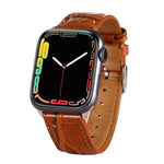 Cinturino da polso in pelle con texture coccodrillo, For Apple Watch Series 7 45mm / 6 & SE & 5 & 4 44mm / 3 & 2 & 1 42mm, For Apple Watch Ultra 49mm / Series 8&7 45mm / SE 2&6&SE&5&4 44mm / 3&2&1 42mm                                                   ...
