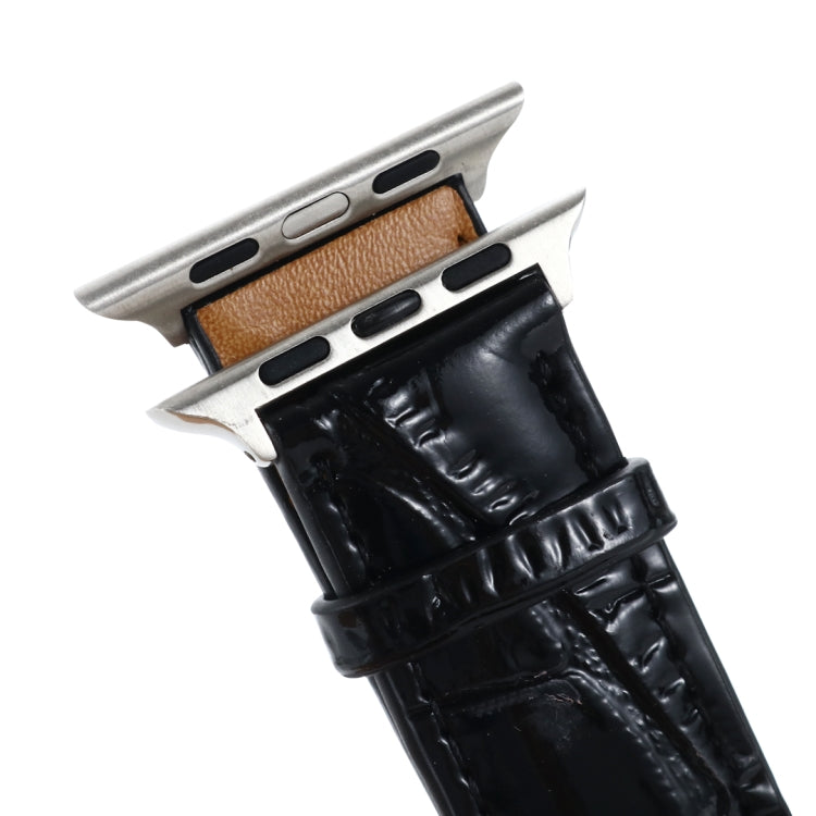 Cinturino da polso in pelle con texture coccodrillo, For Apple Watch Series 7 45mm / 6 & SE & 5 & 4 44mm / 3 & 2 & 1 42mm, For Apple Watch Ultra 49mm / Series 8&7 45mm / SE 2&6&SE&5&4 44mm / 3&2&1 42mm                                                   ...