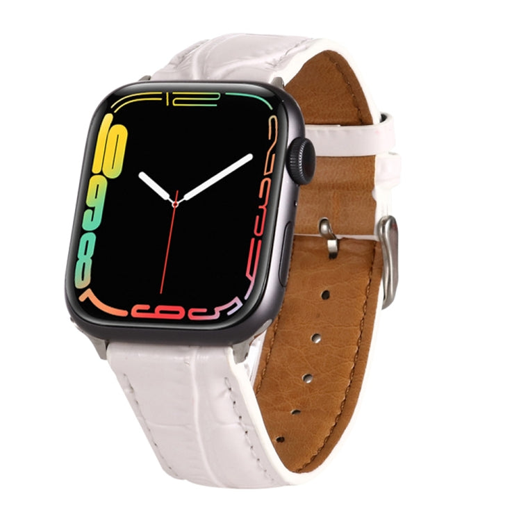 Cinturino da polso in pelle con texture coccodrillo, For Apple Watch Series 7 45mm / 6 & SE & 5 & 4 44mm / 3 & 2 & 1 42mm, For Apple Watch Ultra 49mm / Series 8&7 45mm / SE 2&6&SE&5&4 44mm / 3&2&1 42mm                                                   ...