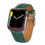 Cinturino da polso in pelle con texture coccodrillo, For Apple Watch Series 7 45mm / 6 & SE & 5 & 4 44mm / 3 & 2 & 1 42mm, For Apple Watch Ultra 49mm / Series 8&7 45mm / SE 2&6&SE&5&4 44mm / 3&2&1 42mm                                                   ...