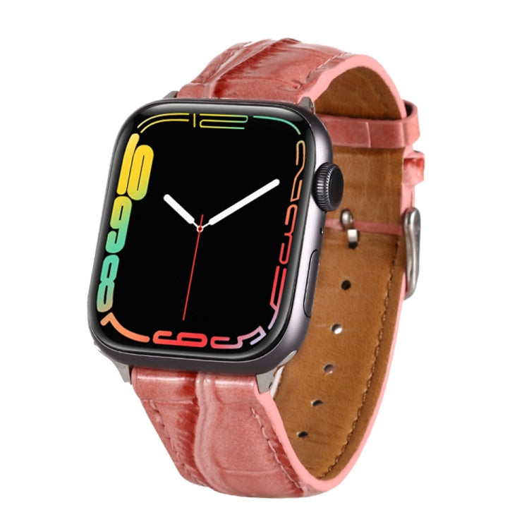 Cinturino da polso in pelle con texture coccodrillo, For Apple Watch Series 7 45mm / 6 & SE & 5 & 4 44mm / 3 & 2 & 1 42mm, For Apple Watch Ultra 49mm / Series 8&7 45mm / SE 2&6&SE&5&4 44mm / 3&2&1 42mm                                                   ...