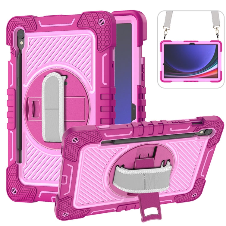Custodia per tablet in silicone a contrasto per PC con rotazione di 360 gradi, For Samsung Galaxy Tab S9, For Samsung Galaxy Tab S9+