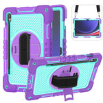 Custodia per tablet in silicone a contrasto per PC con rotazione di 360 gradi, For Samsung Galaxy Tab S9, For Samsung Galaxy Tab S9+