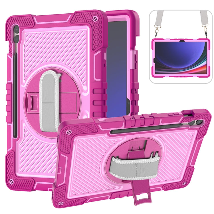Custodia per tablet in silicone a contrasto per PC con rotazione di 360 gradi, For Samsung Galaxy Tab S9, For Samsung Galaxy Tab S9+