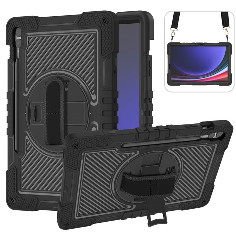 Custodia per tablet in silicone a contrasto per PC con rotazione di 360 gradi, For Samsung Galaxy Tab S9, For Samsung Galaxy Tab S9+