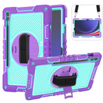 Custodia per tablet in silicone a contrasto per PC con rotazione di 360 gradi, For Samsung Galaxy Tab S9, For Samsung Galaxy Tab S9+