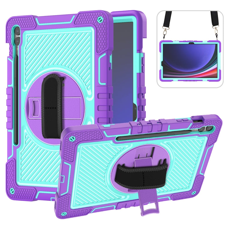 Custodia per tablet in silicone a contrasto per PC con rotazione di 360 gradi, For Samsung Galaxy Tab S9, For Samsung Galaxy Tab S9+