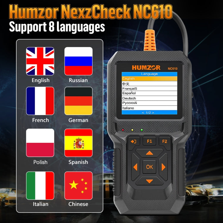 Strumento di scansione diagnostica OBD2 per lettore di codici per auto/camion HUMZOR NexzCheck NC610