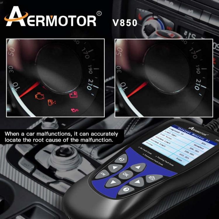 Strumento di scansione diagnostica per lettore di codici OBD2 per auto AERMOTOR V850