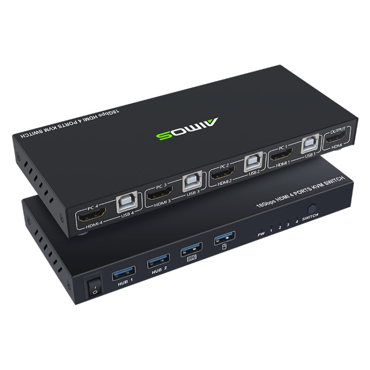 Switch KVM AIMOS AM-KVM401 4K 60Hz HDMI 4 ingressi 1 uscita, AM-KVM401