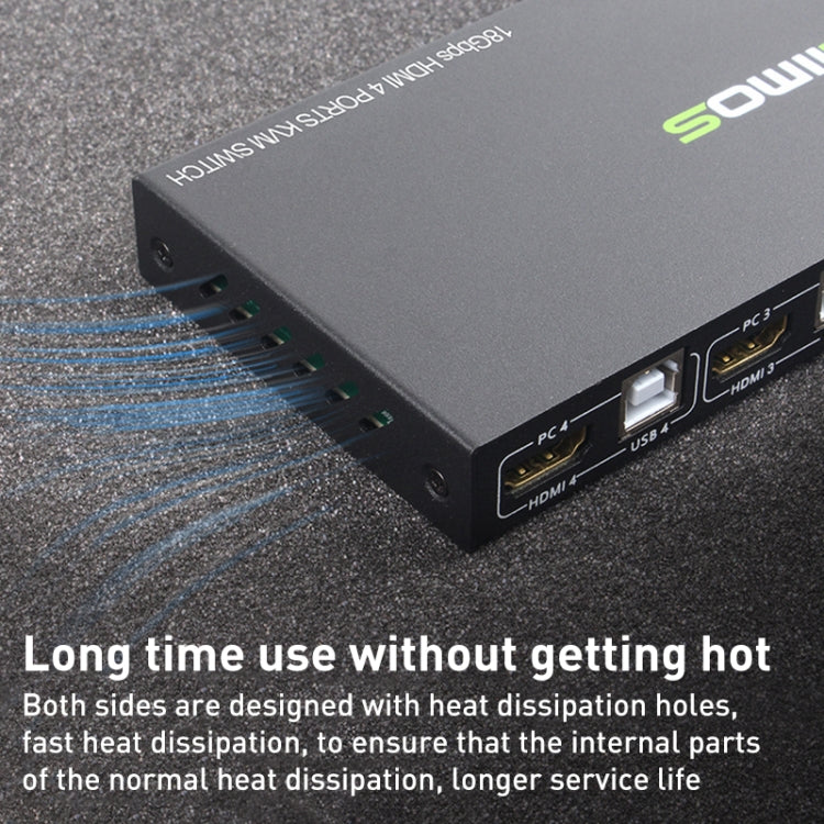 Switch KVM AIMOS AM-KVM401 4K 60Hz HDMI 4 ingressi 1 uscita, AM-KVM401