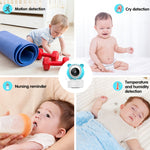 Telecamera baby monitor 5 pollici con visione notturna e app
