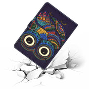 Custodia in pelle PU a vibrazione orizzontale con motivo a disegno colorato con supporto e slot per schede e funzione Sleep / Wake-up, For Amazon Kindle Fire HD 10 2017
