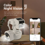 ESCAM PT212 Telecamera WiFi per cani robot con doppia lente da 4 MP Supporta archiviazione su cloud/Audio bidirezionale/Visione notturna, US Plug, UK Plug, EU Plug, AU Plug