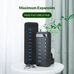 ORICO CT2U3-13AB Strisce in plastica 13 porte HUB USB 3.0 con interruttori individuali, AU Plug, EU Plug, UK Plug, US Plug