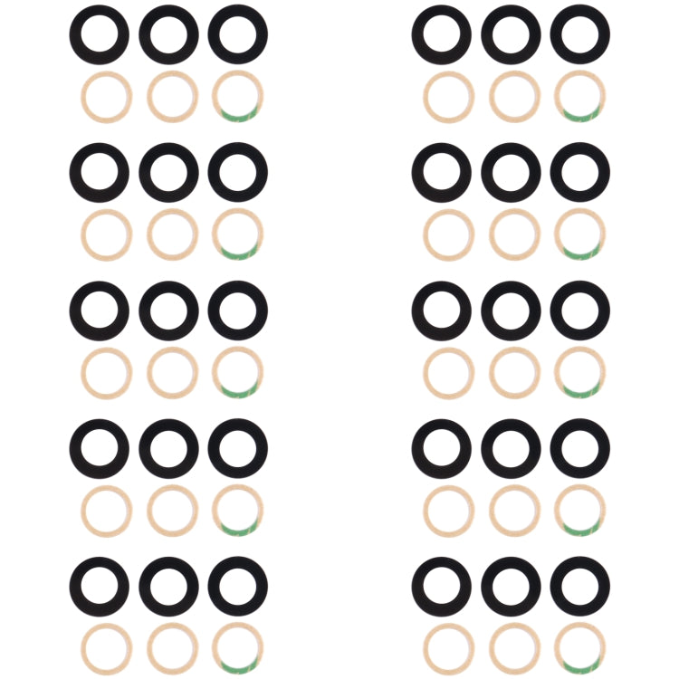 10pcs Rear Camera Lens, For Samsung Galaxy M54 SM-M546B, For Samsung Galaxy M14 SM-M146B, For Samsung Galaxy A24 4G SM-A245F, For Samsung Galaxy F04 SM-E045F, For Samsung Galaxy A14 SM-A145F, For Samsung Galaxy M04 SM-M045F