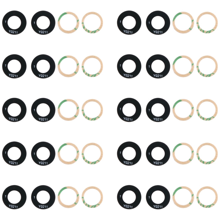 10pcs Rear Camera Lens, For Samsung Galaxy M54 SM-M546B, For Samsung Galaxy M14 SM-M146B, For Samsung Galaxy A24 4G SM-A245F, For Samsung Galaxy F04 SM-E045F, For Samsung Galaxy A14 SM-A145F, For Samsung Galaxy M04 SM-M045F