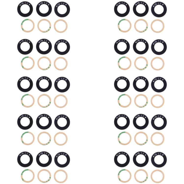10pcs Rear Camera Lens, For Samsung Galaxy M54 SM-M546B, For Samsung Galaxy M14 SM-M146B, For Samsung Galaxy A24 4G SM-A245F, For Samsung Galaxy F04 SM-E045F, For Samsung Galaxy A14 SM-A145F, For Samsung Galaxy M04 SM-M045F