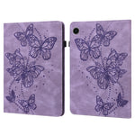 Custodia per tablet in pelle con chiusura orizzontale con motivo a farfalla in rilievo, For Samsung Galaxy Tab A11+ / A9+, For Samsung Galaxy Tab A11 / A9, For Samsung Galaxy Tab S9