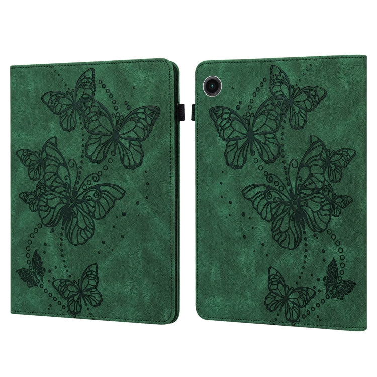 Custodia per tablet in pelle con chiusura orizzontale con motivo a farfalla in rilievo, For Samsung Galaxy Tab A11+ / A9+, For Samsung Galaxy Tab A11 / A9, For Samsung Galaxy Tab S9