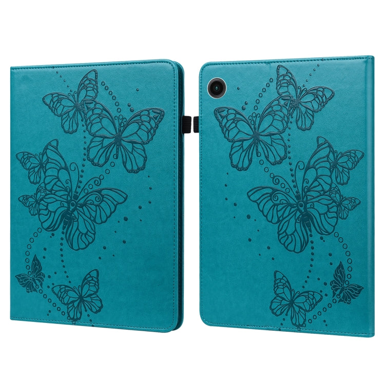 Custodia per tablet in pelle con chiusura orizzontale con motivo a farfalla in rilievo, For Samsung Galaxy Tab A11+ / A9+, For Samsung Galaxy Tab A11 / A9, For Samsung Galaxy Tab S9