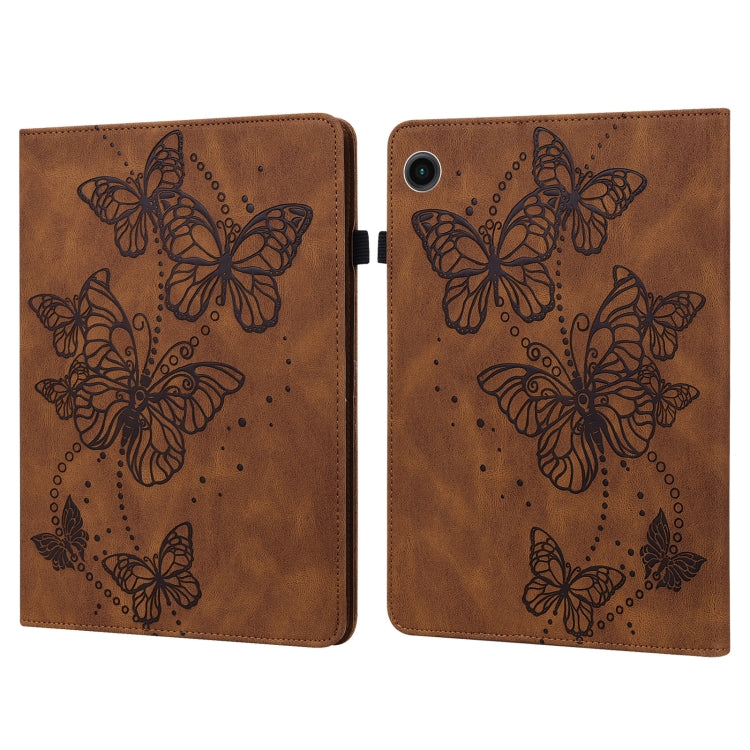 Custodia per tablet in pelle con chiusura orizzontale con motivo a farfalla in rilievo, For Samsung Galaxy Tab A11+ / A9+, For Samsung Galaxy Tab A11 / A9, For Samsung Galaxy Tab S9