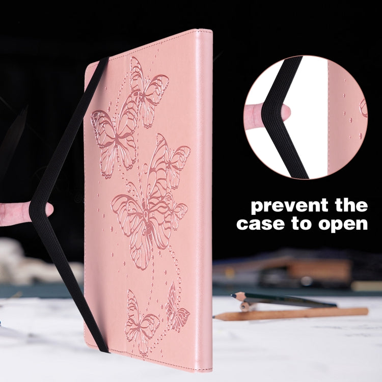 Custodia per tablet in pelle con chiusura orizzontale con motivo a farfalla in rilievo, For Samsung Galaxy Tab A11+ / A9+, For Samsung Galaxy Tab A11 / A9, For Samsung Galaxy Tab S9