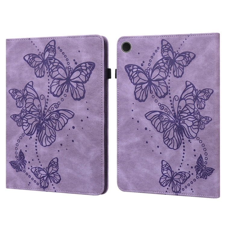 Custodia per tablet in pelle con chiusura orizzontale con motivo a farfalla in rilievo, For Samsung Galaxy Tab A11+ / A9+, For Samsung Galaxy Tab A11 / A9, For Samsung Galaxy Tab S9